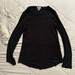 Old Navy women's long sleeved ribbed black shirt, size small, great condition